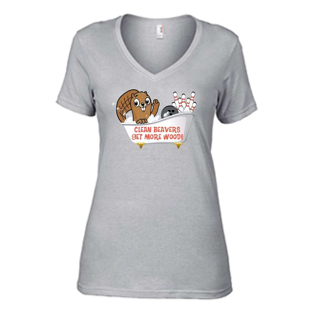 Clean Beavers Get More Wood Bowling T Shirt 2816