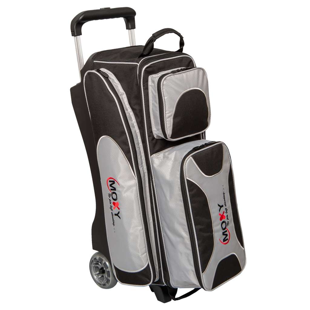 Moxy Deluxe Triple Roller Bowling Bag- Silver/Black