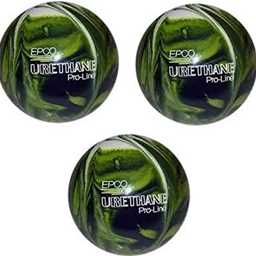 EPCO Duckpin Bowling Balls- Urethane - Lime Green, White & Navy- (4 7/8 inch- 3lbs. 8 oz.) 3 Balls