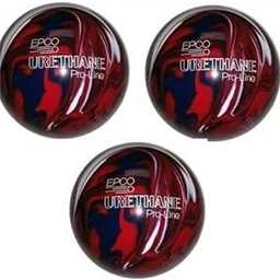 EPCO Duckpin Bowling Balls- Urethane - Dark Red, Royal & White - (4 7/8 inch- 3lbs. 8 oz.) 3 Balls