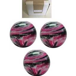 EPCO Duckpin Bowling Balls - Marbleized - Magenta, Black & White- (4 7/8 inch- 3lbs. 12 oz.) 3 Balls