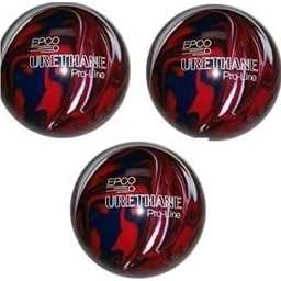 EPCO Duckpin Bowling Balls - Urethane - Dark Red, Royal & White (5 inch- 3lbs. 10 oz.) 3 Balls