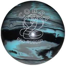 EPCO Duckpin Bowling Ball - Cobra Pro Rubber - Black, Light Blue & Grey (5 inch- 3lbs. 10oz.) 1 Ball