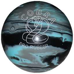 EPCO Duckpin Bowling Ball - Cobra Pro Rubber - Black, Light Blue & Grey (4 3/4 inch- 3lbs. 6oz.) 1 Ball