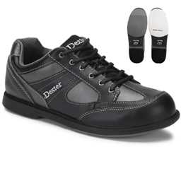 Dexter Mens Pro Am II Bowling Shoes (For right bowlers only- Not for Left handed Bowlers)- Black/Grey Alloy