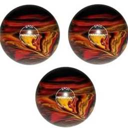 EPCO Duckpin Bowling Balls - Marbleized - Black, Red & Yellow (5 inch- 3lbs. 10 oz.) 3 Balls