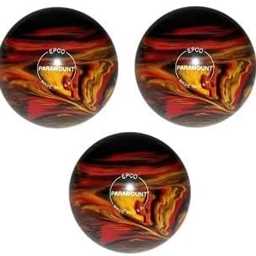 EPCO Duckpin Bowling Balls - Marbleized - Black, Red & Yellow (5 inch- 3lbs. 12 oz.) 3 Balls