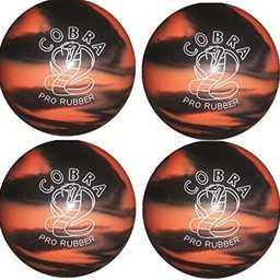 EPCO Candlepin Bowling Ball- Cobra Pro Rubber, Orange & Black -4 1/2 inch- 2lbs. 6oz. 4 Balls