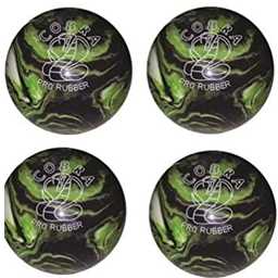 EPCO Candlepin Bowling Balls - Cobra Pro Rubber - Purple, Lime & White (4 1/2 inch- 2lbs. 7oz.) 4 Balls