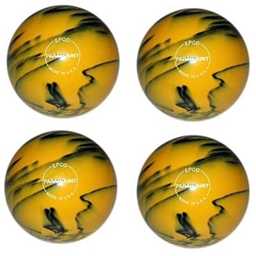 EPCO Candlepin Bowling Balls - Marbleized Glow -Yellow & Black (4 1/2 inch- 2lbs. 6oz.) 4 Balls