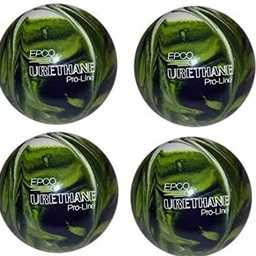 EPCO Candlepin Bowling Balls - Urethane - Lime Green, White & Navy (4 1/2 inch- 2lbs. 7oz.) 4 Balls