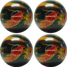 EPCO Candlepin Bowling Ball- Marbleized - Black, Red & Yellow (4 1/2 inch- 2lbs. 7oz.) 4 Balls