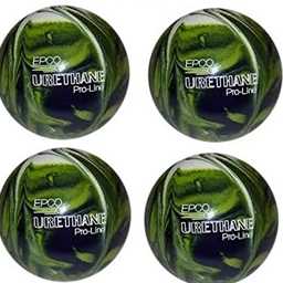 EPCO Candlepin Bowling Balls - Urethane - Lime Green, White & Navy (4 1/2 inch- 2lbs. 6oz.) 4 Balls