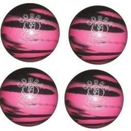 EPCO Candlepin Bowling Balls - Cobra Pro Rubber - Pink & Black (4 1/2 inch- 2lbs. 6oz.) 4 Balls