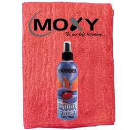 Kegel Revive Bowling Ball Cleaner - 8oz  with Moxy Micro Fiber Cleaning Towel (Red)