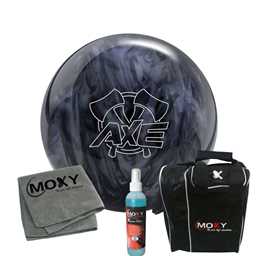 Hammer Axe Black/Smoke Bowling Ball | Moxy Strike Black Bowling Bag | Moxy Grey Micro Fiber Towel | Moxy Xtreme Power Cleaner Package