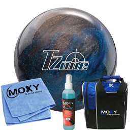 Brunswick T-Zone Galactic Sparkle Bowling Ball  | Moxy Strike Royal Bowling Bag | Moxy Blue Micro Fiber Towel | Moxy Xtreme Power Cleaner Package - CLONED