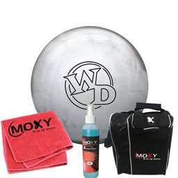 Columbia 300 White Dot Diamond Bowling Ball  | Moxy Strike Black Bowling Bag | Moxy Red Micro Fiber Towel | Moxy Xtreme Power Cleaner Package