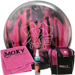 Hammer Axe Pink/Smoke Bowling Ball | Moxy Strike Pink Bowling Bag | Moxy Pink Micro Fiber Towel | Moxy Xtreme Power Cleaner Package