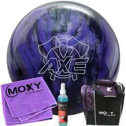 Hammer Axe Purple/Smoke Bowling Ball | Moxy Strike Purple Bowling Bag | Moxy Purple Micro Fiber Towel | Moxy Xtreme Power Cleaner Package