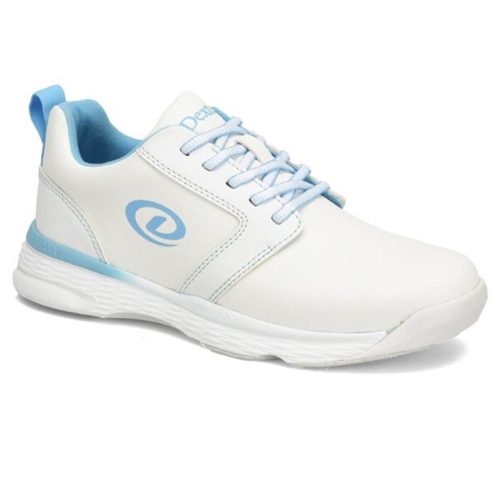 Dexter Womens Raquel LX Bowling Shoes (For right or left handed bowlers- Universal Slide Soles on both shoes) Bowling Shoes - White/Blue