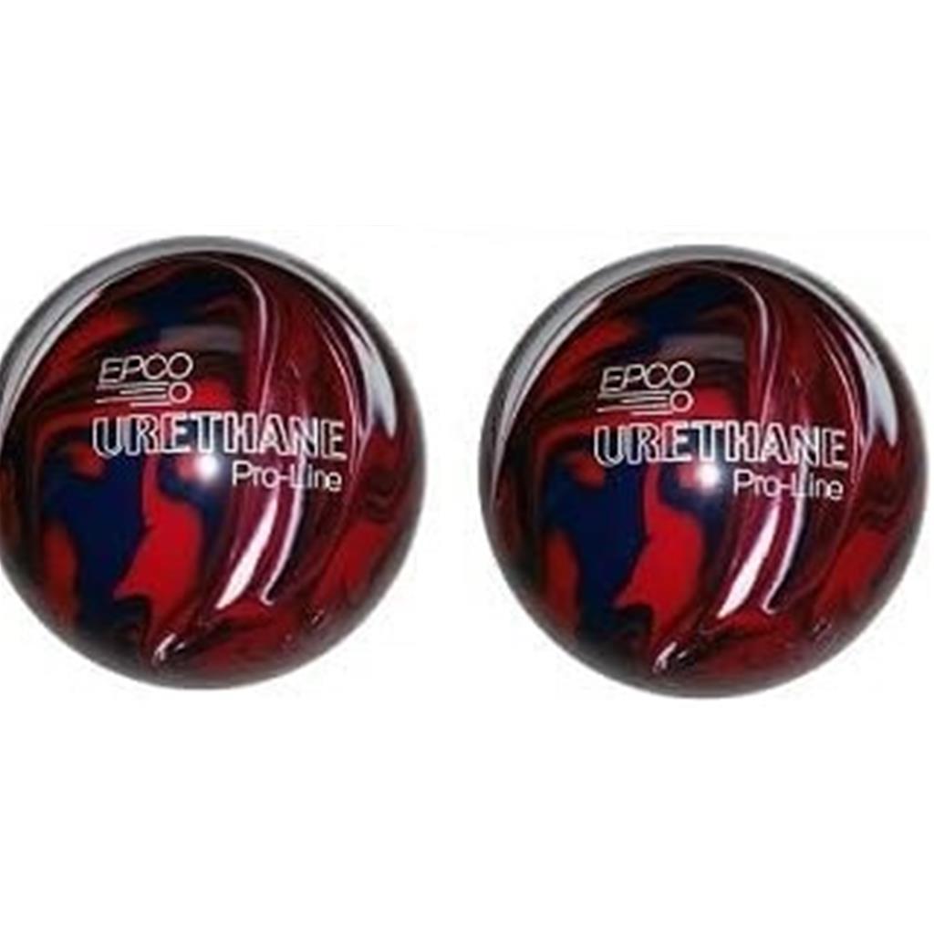 EPCO Duckpin Bowling Balls- Urethane - Dark Red, Royal & White- (5 inch- 3lbs. 12 oz.)- 2 Balls