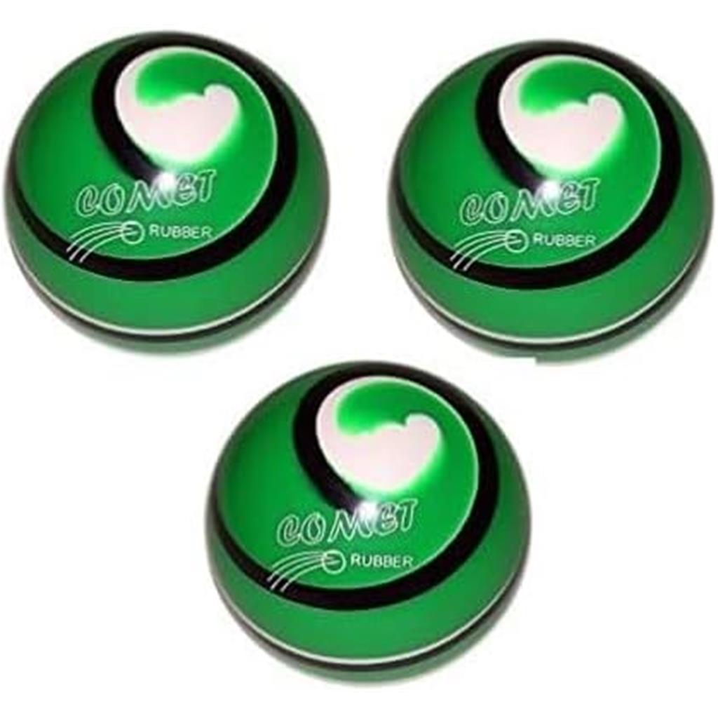 EPCO Duckpin Bowling Balls- Comet Rubber - Green with Black & White (4 7/8 inch- 3lbs. 8 oz.) - 3 Balls