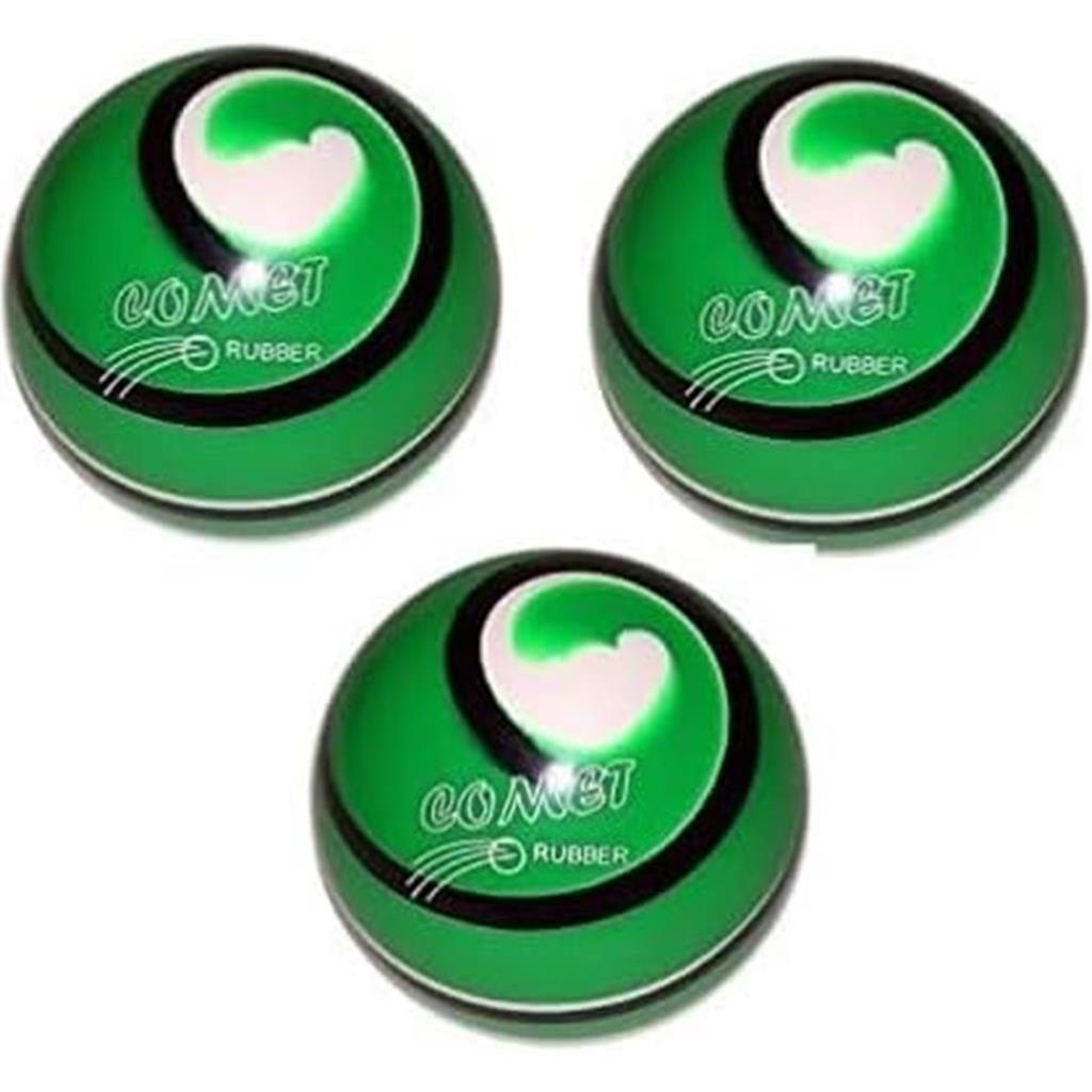 EPCO Duckpin Bowling Balls - Comet Rubber - Green with Black & White (5 inch- 3lbs. 10 oz.) -3 Balls