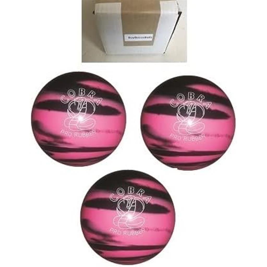 EPCO Duckpin Bowling Ball - Cobra Pro Rubber - Pink & Black (4 7/8 inch- 3lbs. 10oz.) - 3 Balls