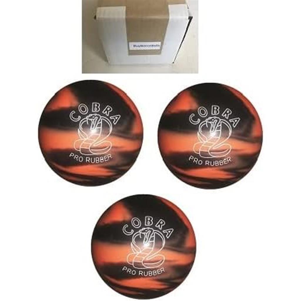 EPCO Duckpin Bowling Ball - Cobra Pro Rubber - Orange & Black (5 inch- 3lbs. 10oz.) - 3 Balls