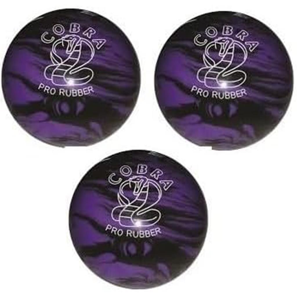 EPCO Duckpin Bowling Ball - Cobra Pro Rubber - Lavender & Black (4 7/8 inch- 3lbs. 8oz.) - 3 Balls