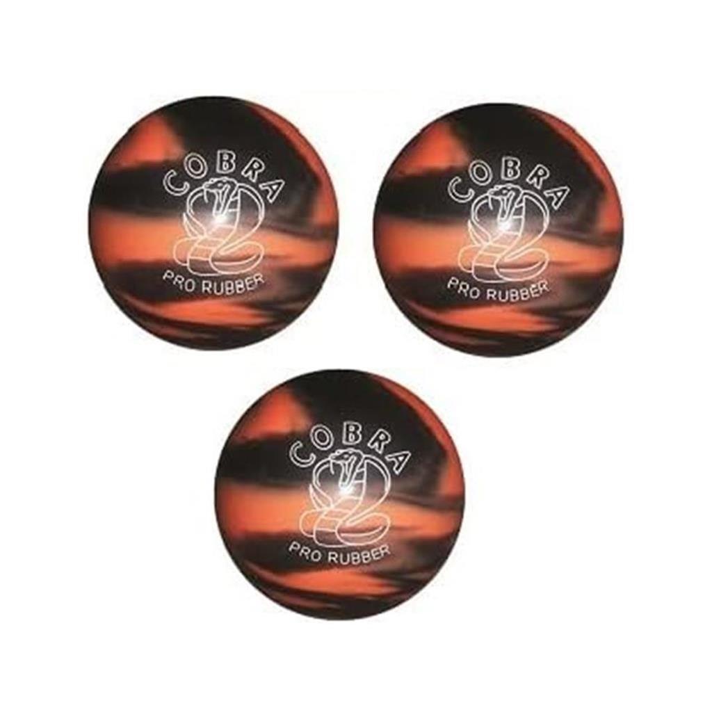 EPCO Duckpin Bowling Ball - Cobra Pro Rubber - Orange & Black (4 7/8 inch- 3lbs. 8oz.) - 3 Balls