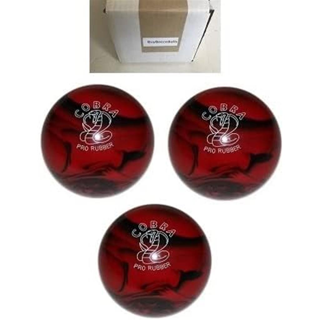 EPCO Duckpin Bowling Ball - Cobra Pro Rubber - Red & Black (4 7/8 inch- 3lbs. 12oz.) - 3 Balls