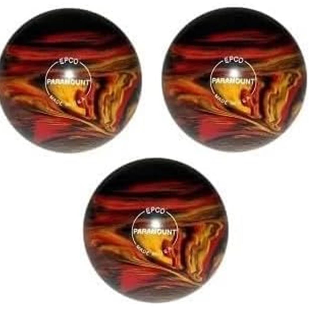 EPCO Duckpin Bowling Balls- Marbleized - Black, Red & Yellow (4 3/4 inch- 3lbs. 10 oz.) 3 Balls