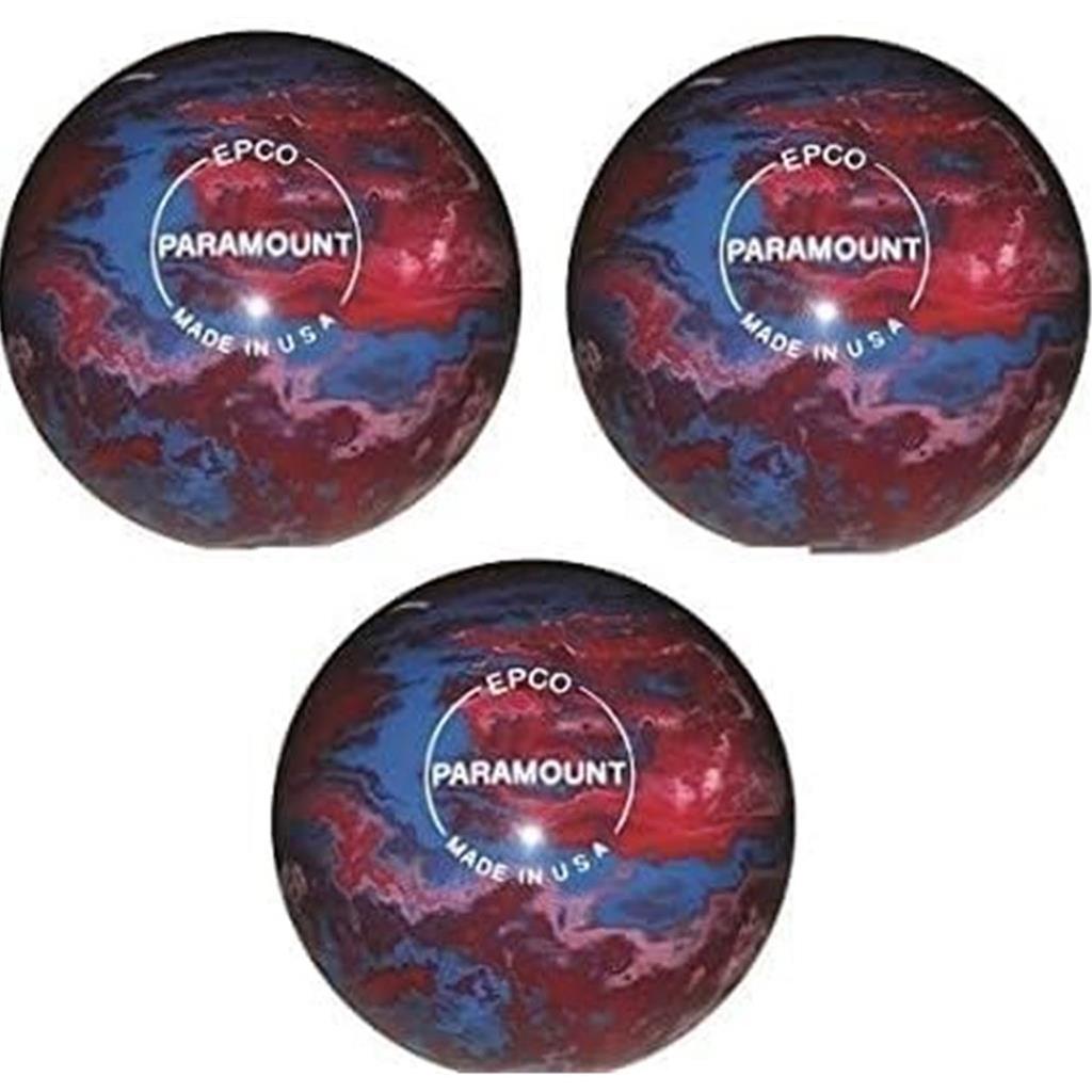 EPCO Duckpin Bowling Balls - Marbleized - Royal, Red & White (4 7/8 inch- 3lbs. 10 oz.) 3 Balls