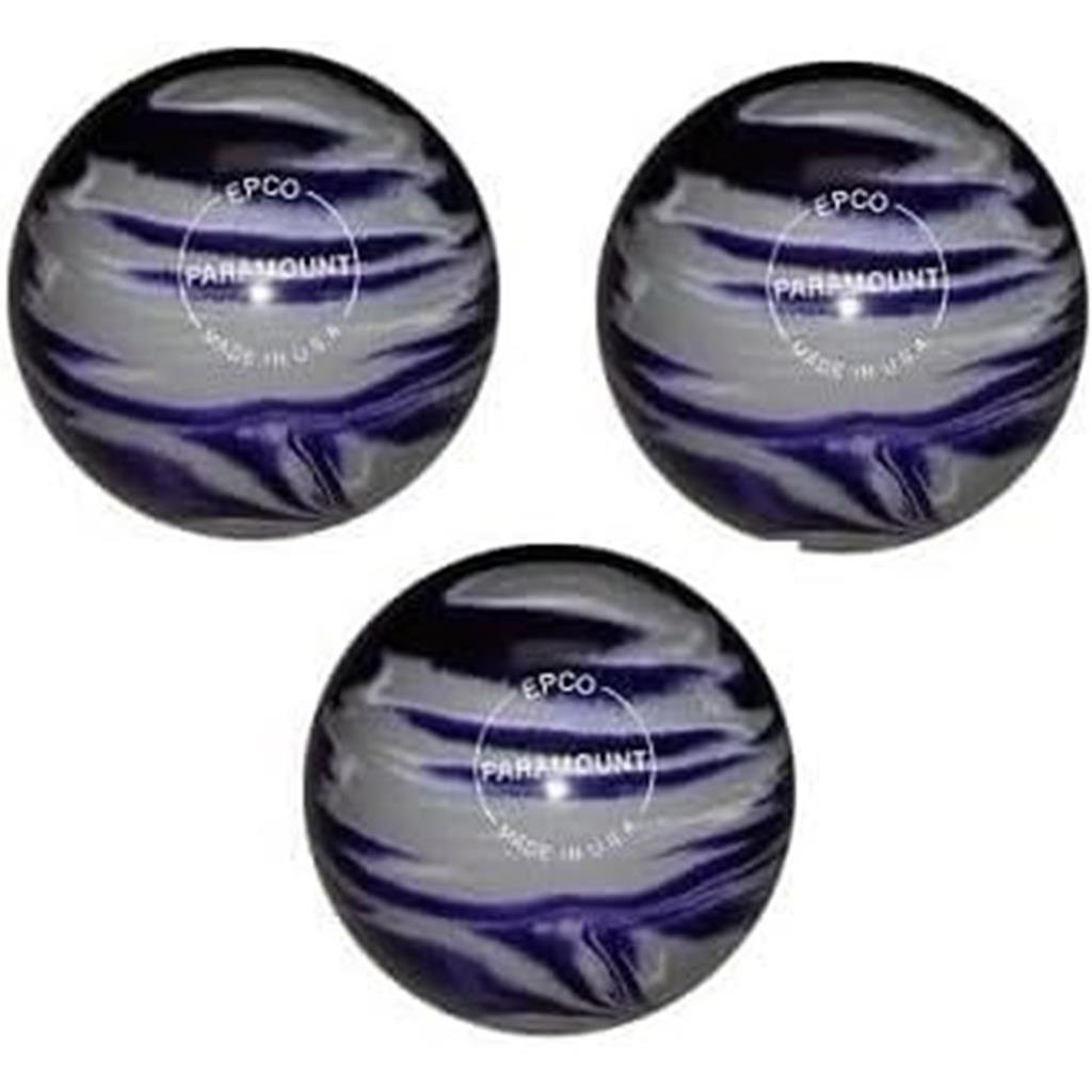 EPCO Duckpin Bowling Balls - Marbleized - Purple, Grey & White (5 inch- 3lbs. 12 oz.) 3 Balls