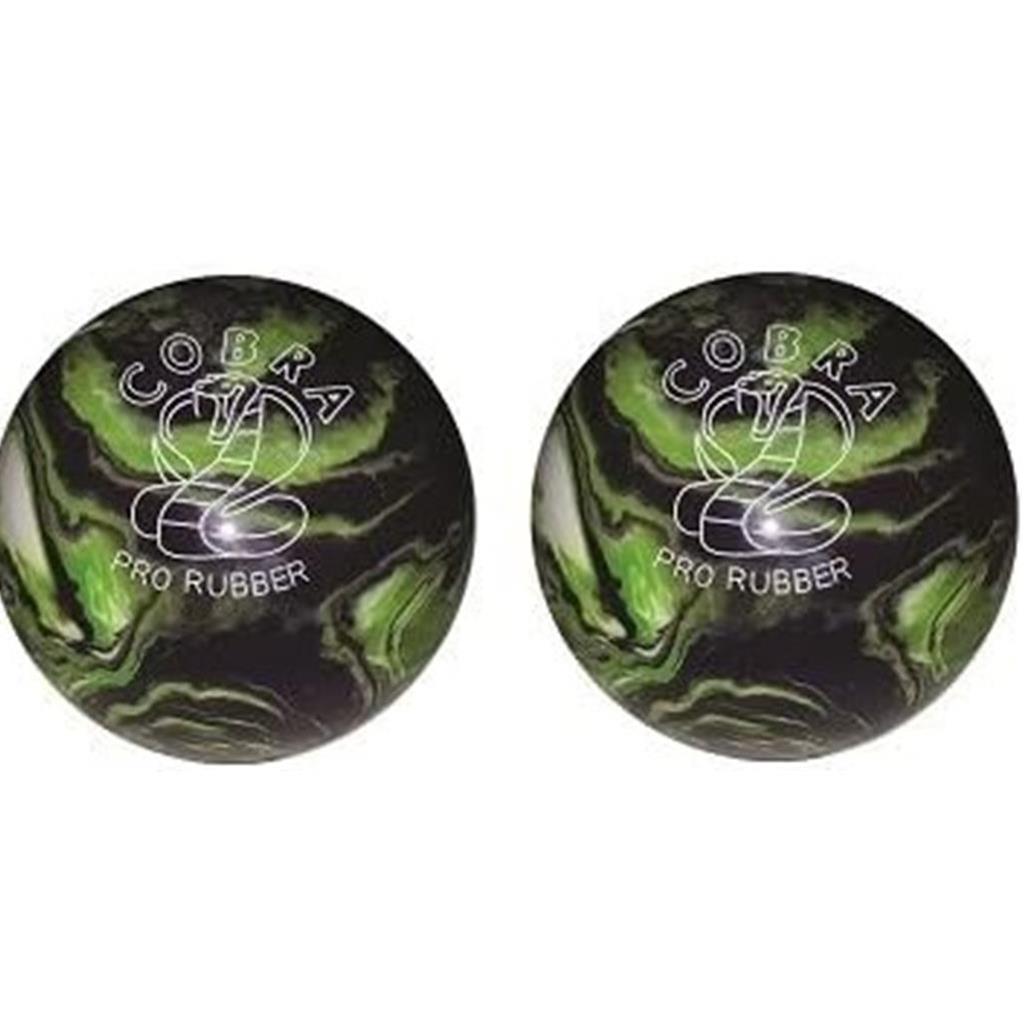 EPCO Duckpin Bowling Ball - Cobra Pro Rubber - Purple, Lime & White (4 7/8 inch- 3lbs. 12oz.) - 2 Balls