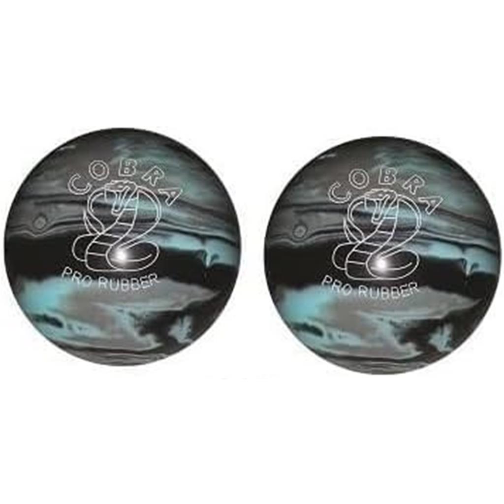 EPCO Duckpin Bowling Ball - Cobra Pro Rubber - Black, Light Blue & Grey (4 7/8 inch- 3lbs. 12oz.) - 2 Balls