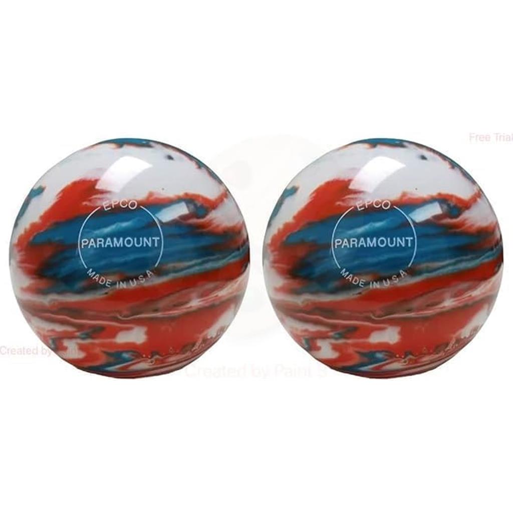 EPCO Duckpin Bowling Balls- Marbleized - Turquoise, Orange & White 4 7/8 inch- 3lbs. 12 oz. 2 Balls