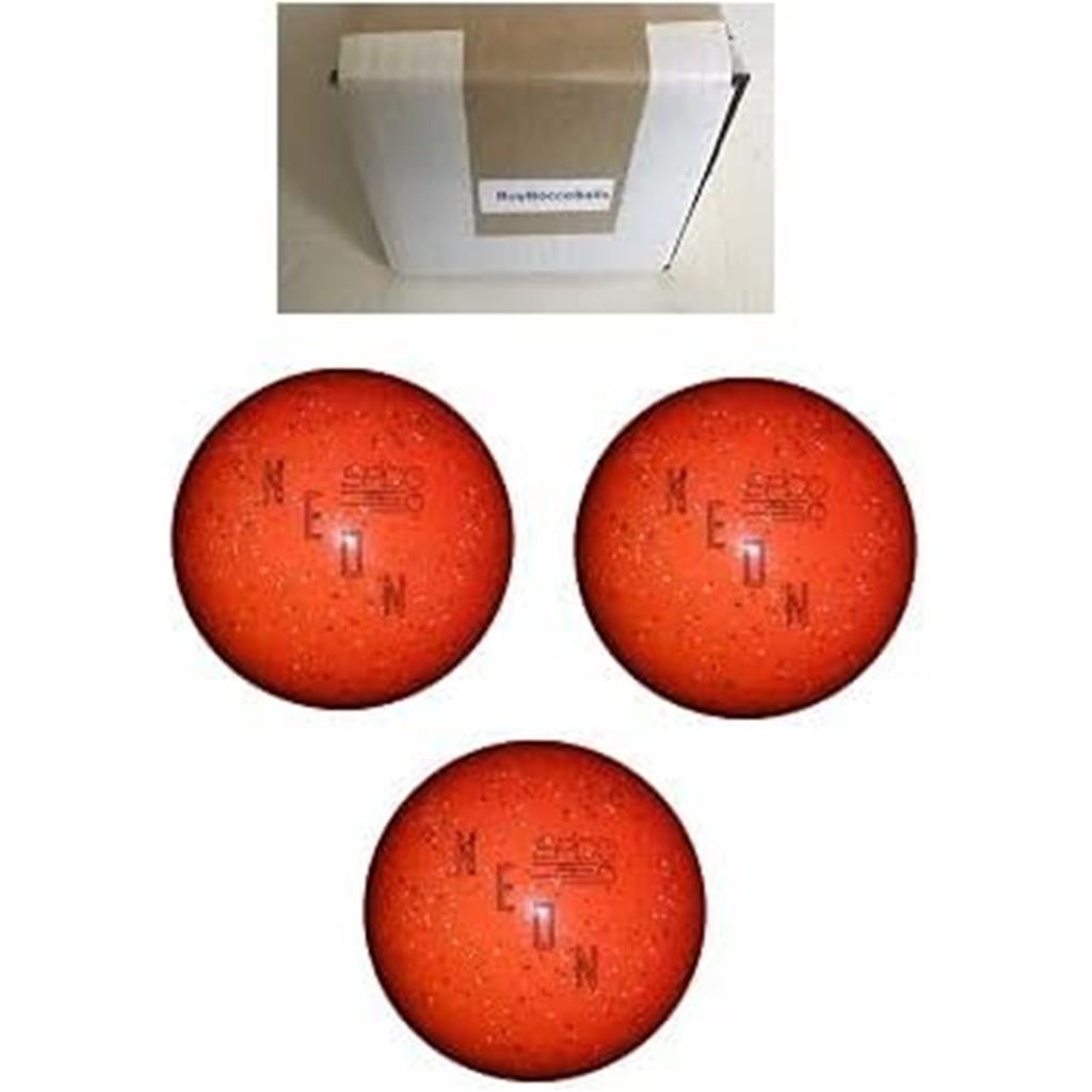 EPCO Duckpin Bowling Balls - Neon Speckled Orange - (5 inch- 3lbs. 12 oz.) - 3 Balls