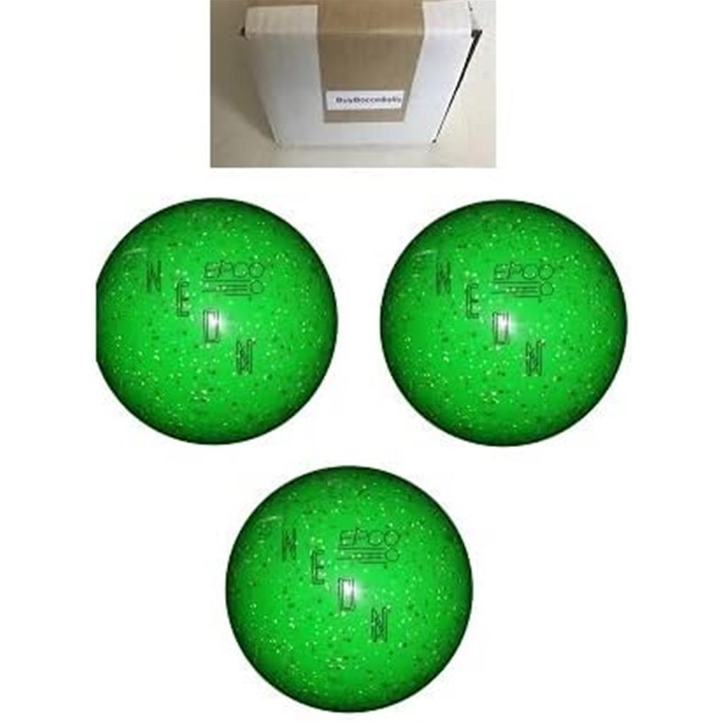 EPCO Duckpin Bowling Balls - Neon Speckled - Green (4 7/8 inch- 3lbs. 8 oz.) - 3 Balls