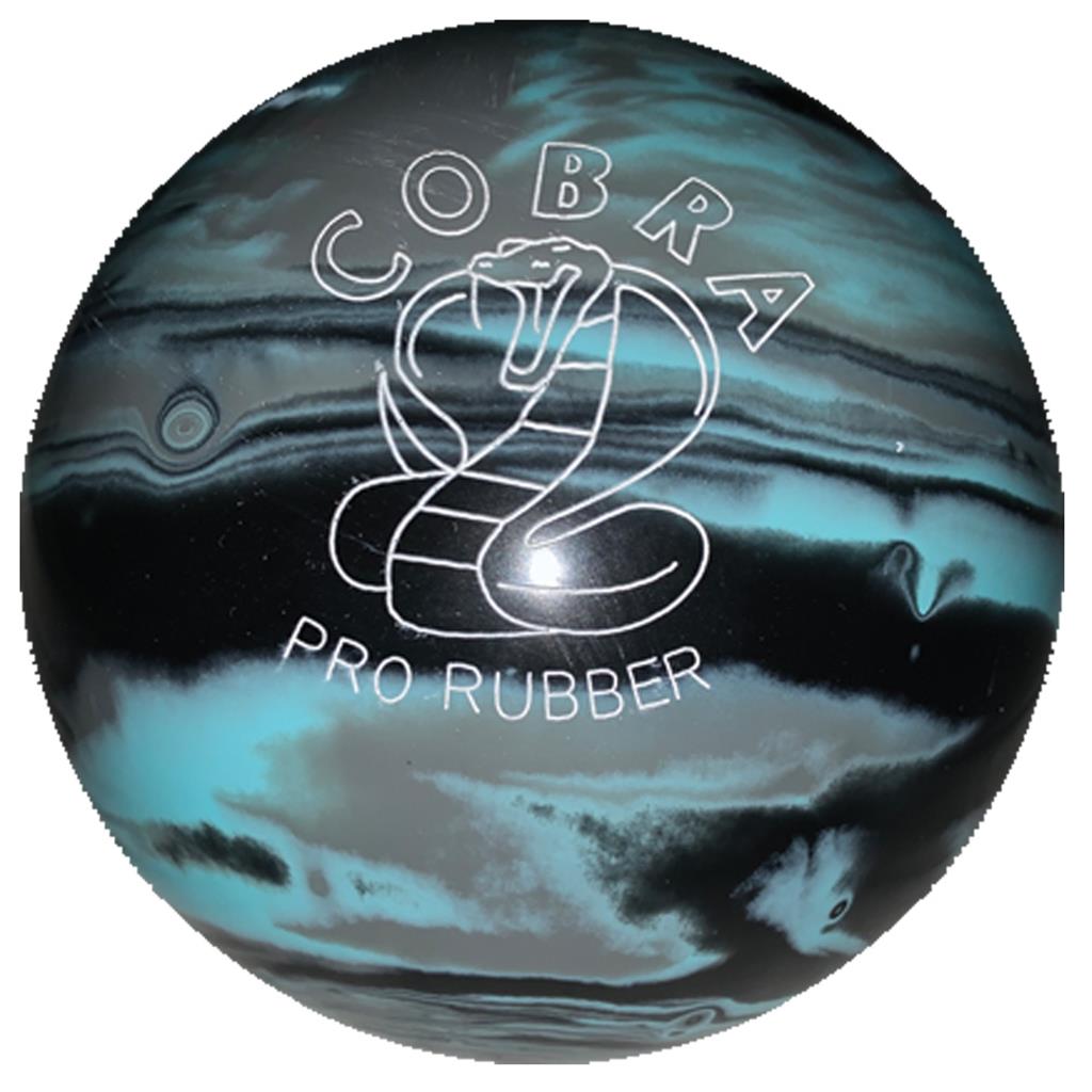 EPCO Duckpin Bowling Ball - Cobra Pro Rubber - Black, Light Blue & Grey (4 3/4 inch- 3lbs. 6oz.) 1 Ball