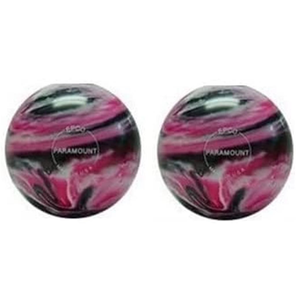 EPCO Duckpin Bowling Balls- Marbleized - Magenta, Black & White 4 7/8 inch- 3lbs. 12 oz. 2 Balls