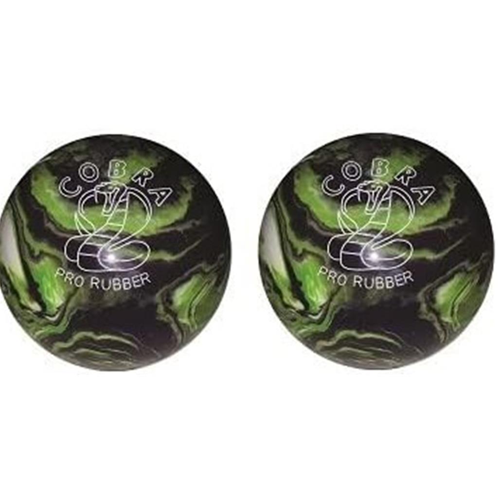 EPCO Duckpin Bowling Ball - Cobra Pro Rubber - Purple, Lime & White (4 3/4 inch- 3lbs. 8oz.) - 2 Balls