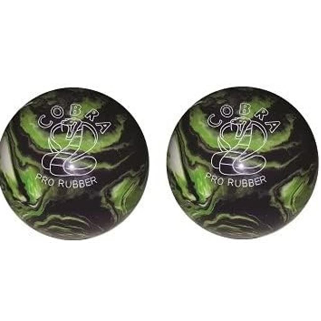 EPCO Duckpin Bowling Ball - Cobra Pro Rubber - Purple, Lime & White (5 inch- 3lbs. 12oz.) - 2 Balls