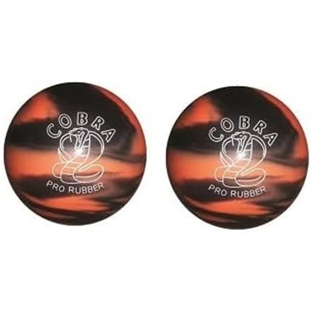 EPCO Duckpin Bowling Ball - Cobra Pro Rubber - Orange & Black (5 inch- 3lbs. 8oz.) - 2 Balls