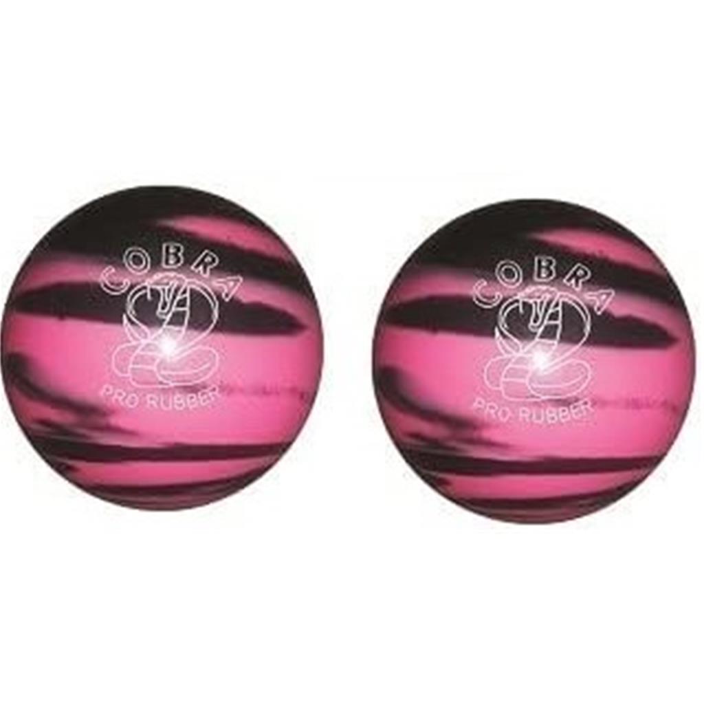 EPCO Duckpin Bowling Ball - Cobra Pro Rubber - Pink & Black (4 7/8 inch- 3lbs. 8oz.) - 2 Balls