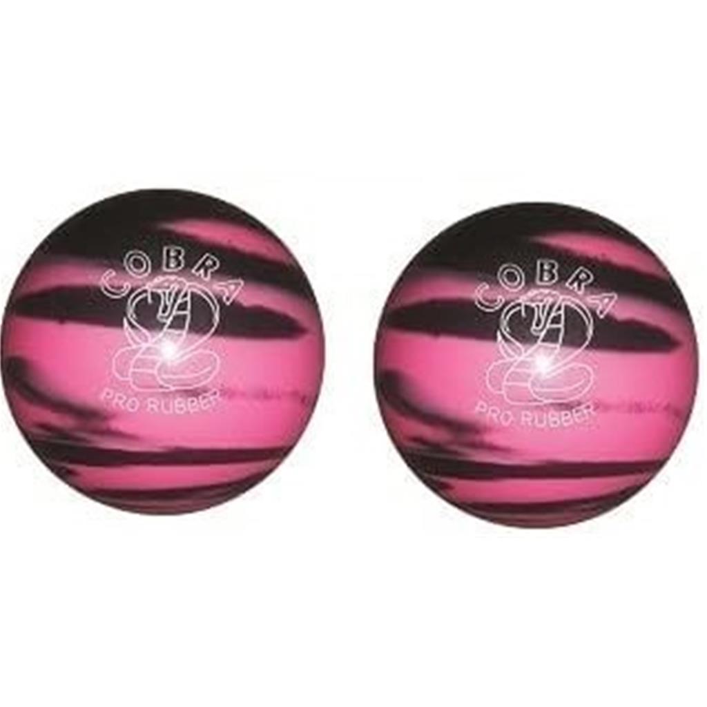 EPCO Duckpin Bowling Ball - Cobra Pro Rubber - Pink & Black (4 7/8 inch- 3lbs. 10oz.) - 2 Balls