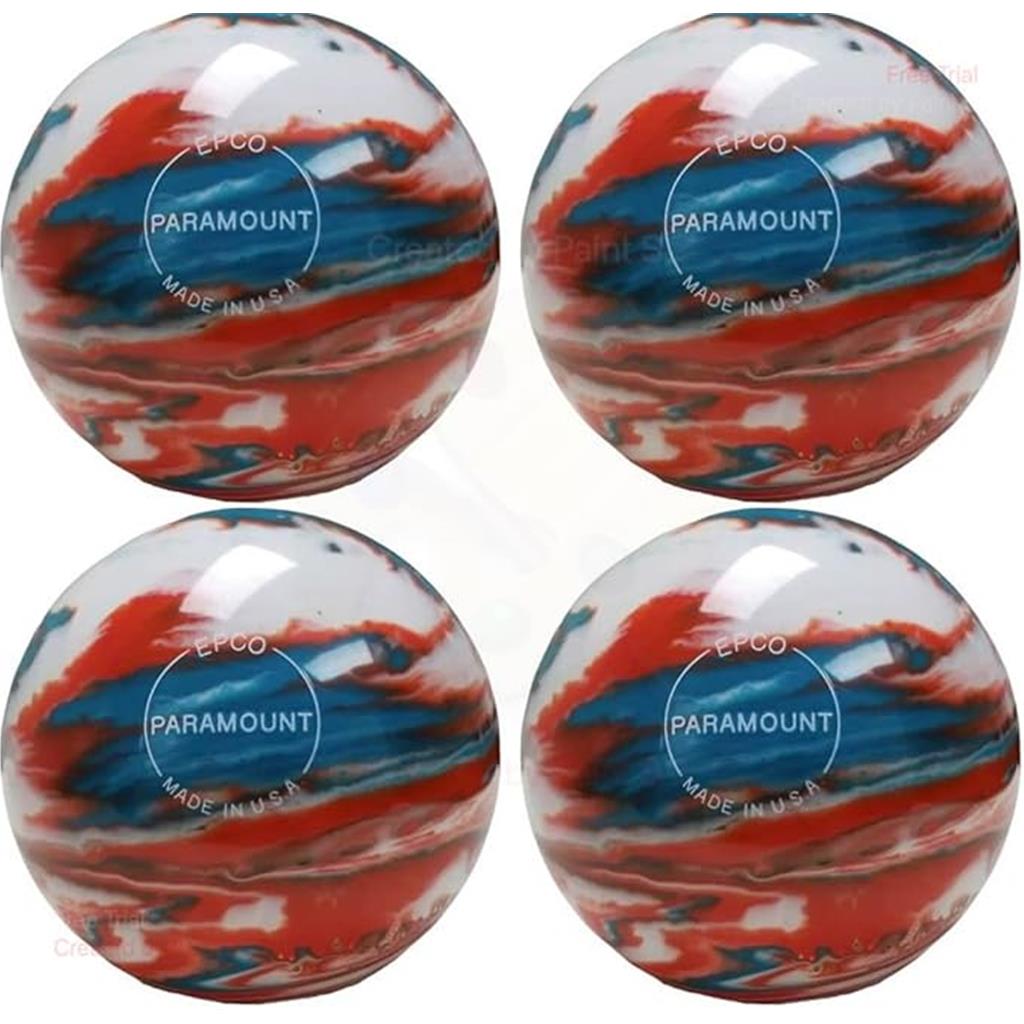 EPCO Candlepin Bowling Balls - Marbleized - Turquoise, Orange & White (4 1/2 inch- 2lbs. 6oz.) 4 Balls