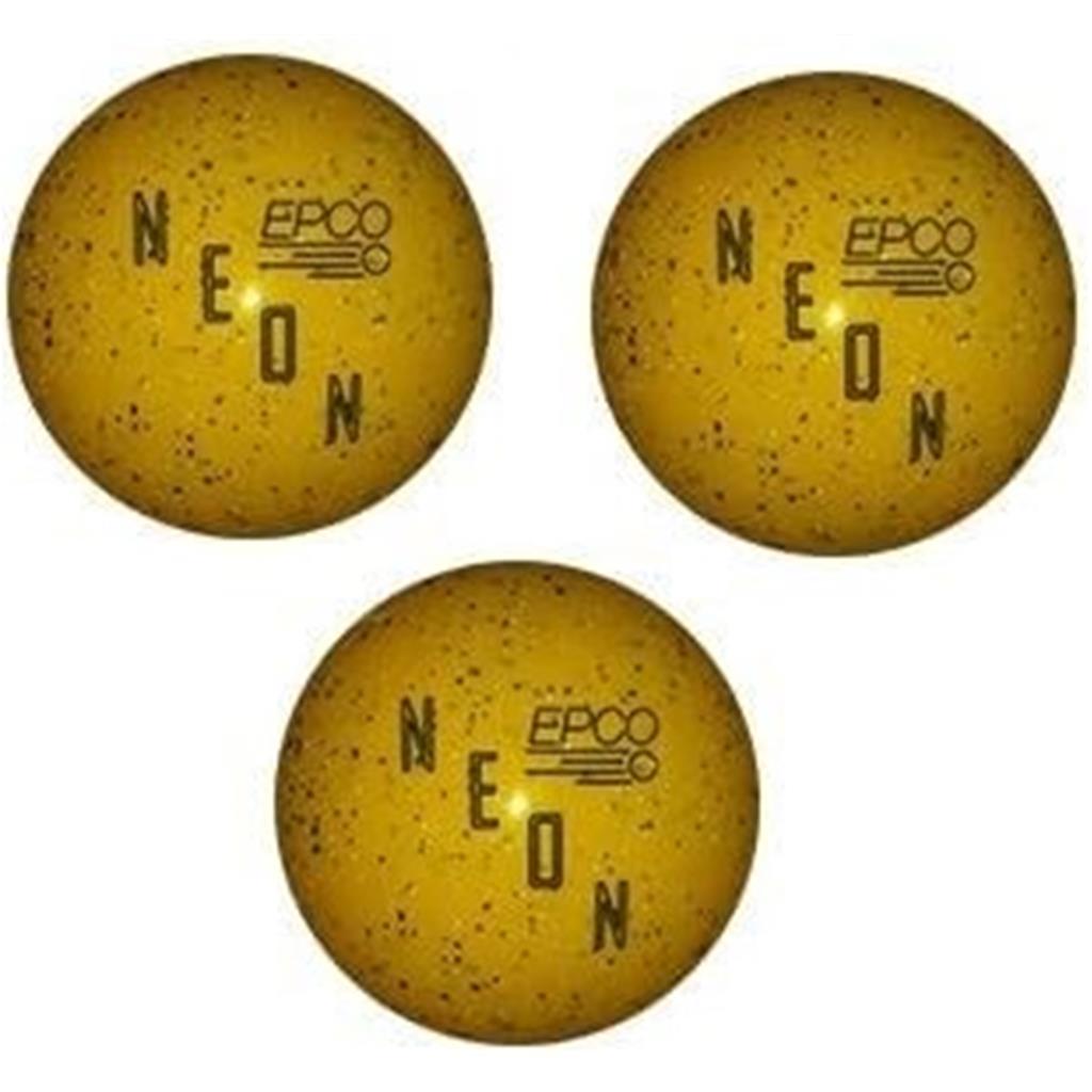 EPCO Duckpin Bowling Balls - Neon Speckled - Yellow (5 inch- 3lbs. 8 oz.) 3 Balls